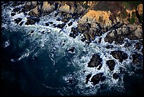 Aerial view of surf and rock. San Mateo County, California, USA ( color)