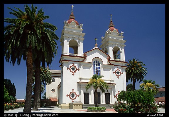 Portuguese Cathedral, mid-day. San Jose, California, USA (color)