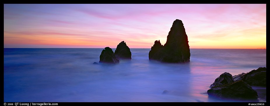 Ethereal seascape with seastacks. California, USA (color)