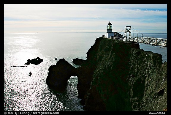 Point Bonita Lighthouse, afternoon. California, USA (color)
