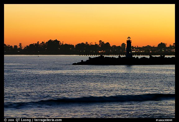 Lighthouse at sunset. Santa Cruz, California, USA