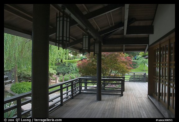 Pavilion in Japanese Friendship Garden. San Jose, California, USA (color)