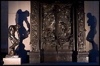 Rodin's monumental Gates of Hell at night. Stanford University, California, USA ( color)