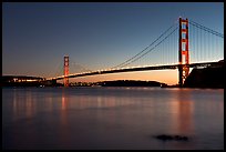 Golden Gate and Bridge, sunset. San Francisco, California, USA