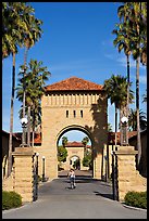 West Entrance to the Main Quad, late afternoon. Stanford University, California, USA