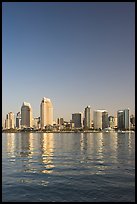 Skyline from across the harbor,  Coronado. San Diego, California, USA (color)