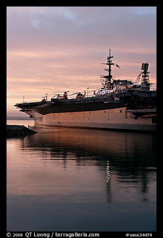 USS Midway, the longest serving aircraft carrier. San Diego, California, USA (color)