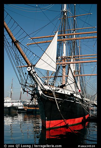 Iron-hulled 1863 ship Star of India, Maritime Museum. San Diego, California, USA (color)