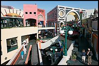 Horton Plaza shopping center by daylight. San Diego, California, USA (color)