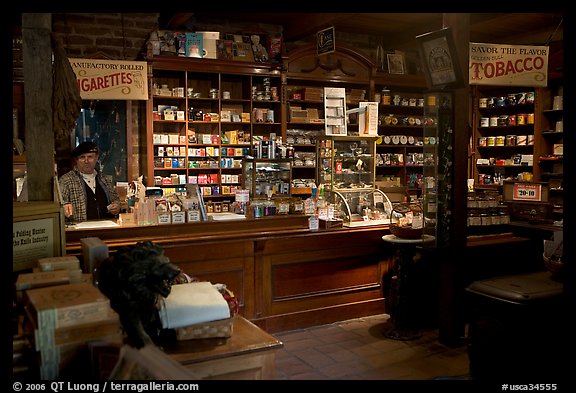 Tobacco shop, Old Town. San Diego, California, USA (color)