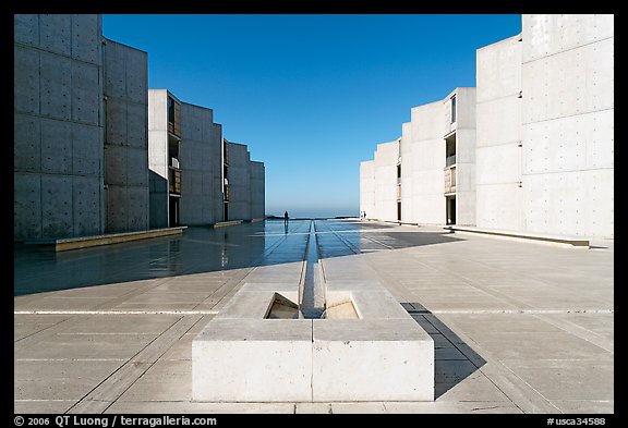 Salk Institute, designed by Louis Kahn. La Jolla, San Diego, California, USA