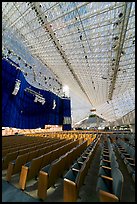Interior of the Crystal Cathedral, with seating for 3000. Garden Grove, Orange County, California, USA (color)