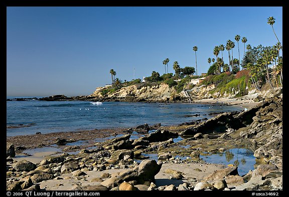 Tidepool and Rockpile Beach. Laguna Beach, Orange County, California, USA (color)