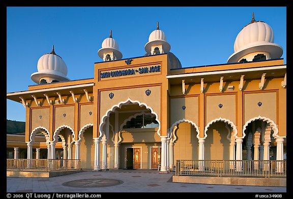 Sikh Gurdwara Temple, afternoon. San Jose, California, USA (color)