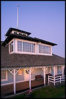 South Bay Yacht club at dusk, Alviso. San Jose, California, USA (color)