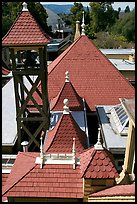Rooftop detail. Winchester Mystery House, San Jose, California, USA ( color)