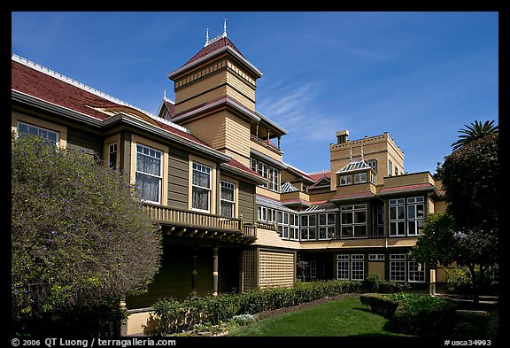Garden and courtyard. Winchester Mystery House, San Jose, California, USA (color)