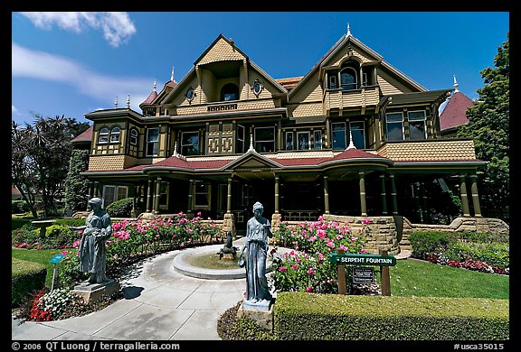 Main facade. Winchester Mystery House, San Jose, California, USA