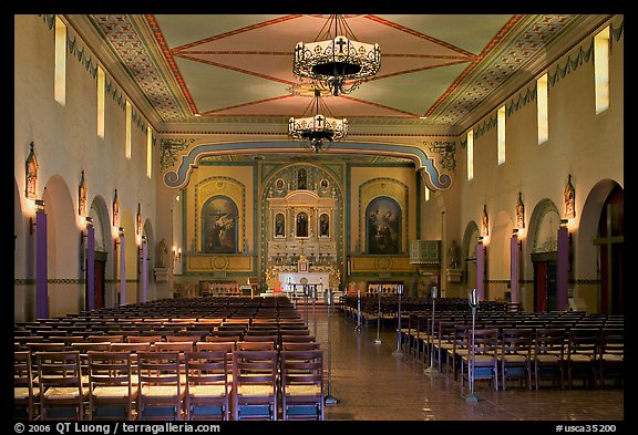 Chapel interior, Mission Santa Clara de Asis, Santa Clara University. Santa Clara,  California, USA