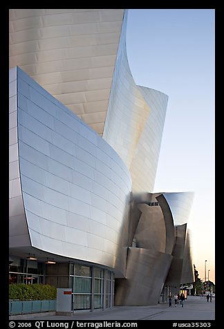 Frank Gehry desined Walt Disney Concert Hall exterior. Los Angeles, California, USA (color)