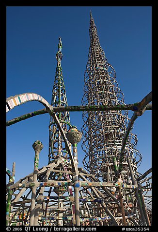 Whimsical Watts Towers. Watts, Los Angeles, California, USA (color)