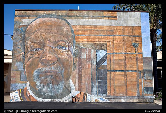Mural, Watts Towers Art Center. Watts, Los Angeles, California, USA (color)