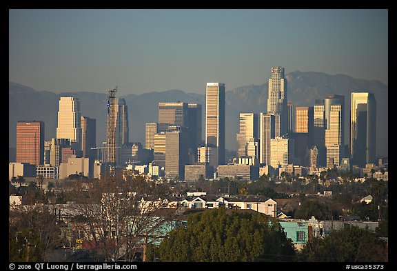 Downtown skyline, late afternoon. Los Angeles, California, USA (color)