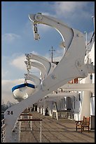 Passenger deck, Queen Mary. Long Beach, Los Angeles, California, USA (color)