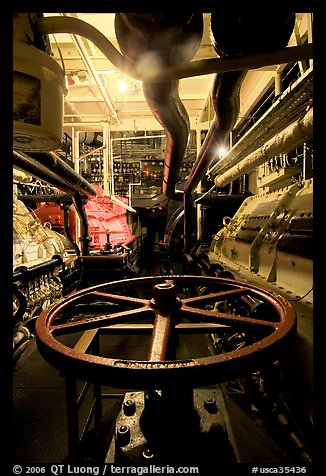 Boiler room of the Queen Mary. Long Beach, Los Angeles, California, USA