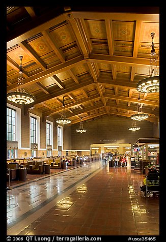 Interior of Union Station. Los Angeles, California, USA (color)