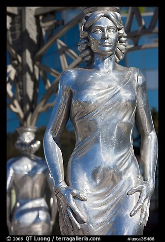 Statue of actress  Dorothy Dandridge. Hollywood, Los Angeles, California, USA (color)