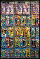 Pez candy and dispensers for sale, Museum of Pez memorabilia. Burlingame,  California, USA (color)