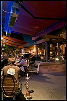 Restaurant terrace on Burlingame Avenue sidewalk. Burlingame,  California, USA (color)