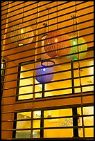 Lanterns in restaurant lobby. Burlingame,  California, USA ( color)