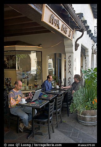 Men sitting at Cafe. Palo Alto,  California, USA