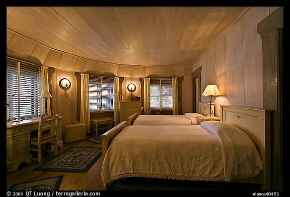 Bedroom, Vikingsholm castle, South Lake Tahoe, California. USA