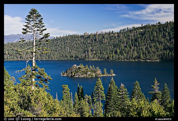 Fannette Island, Emerald Bay, California. USA (color)