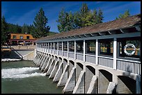 Lake Tahoe Dam at the outlet of Lake Tahoe, the source of the Truckee River, California. USA