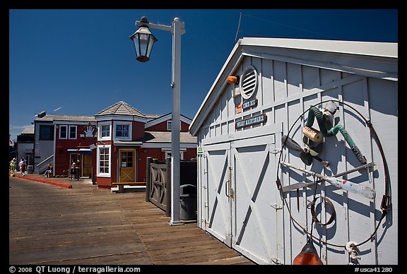 Historic wharf maintainance building. Santa Barbara, California, USA