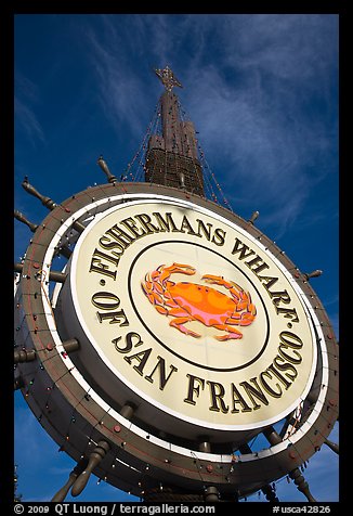 Fishermans Wharf sign against sky. San Francisco, California, USA (color)