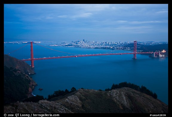 Golden Gate Bridge at dusk. San Francisco, California, USA (color)