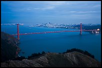 Golden Gate Bridge at dusk. San Francisco, California, USA (color)