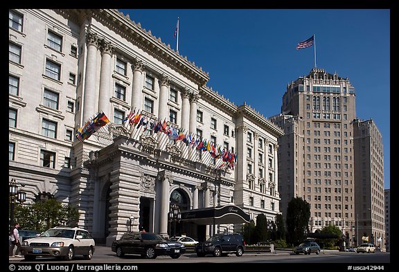 Luxury Hotels on Nob Hill. San Francisco, California, USA (color)
