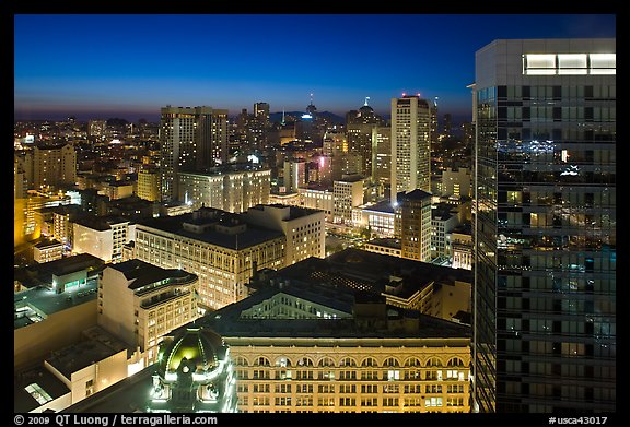 Cityscape at night. San Francisco, California, USA (color)