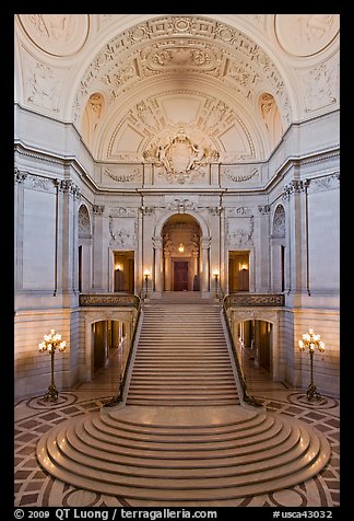 Rotunda of beaux-arts style City Hall. San Francisco, California, USA (color)