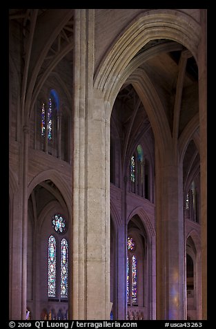 Detail of gothic-style vaulted arches, Grace Cathedral. San Francisco, California, USA (color)