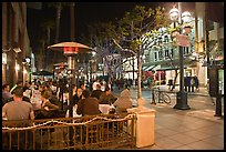 People dining at outdoor restaurant, Third Street Promenade. Santa Monica, Los Angeles, California, USA