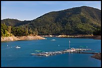 Deck and boats, Shata Lake. California, USA (color)