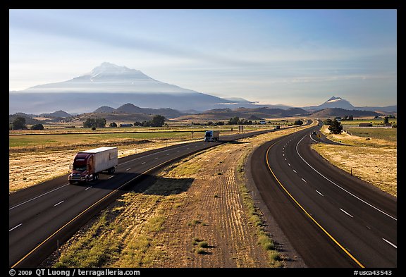 Highway 5 and Mount Shasta. California, USA (color)