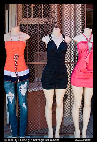 Manequins and grid, Mission District. San Francisco, California, USA (color)